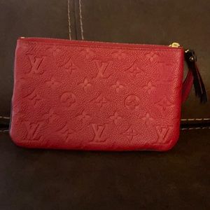 LOUIS VUITTON Empreinte Double Zip Pochette Marine Rouge - no gold chain